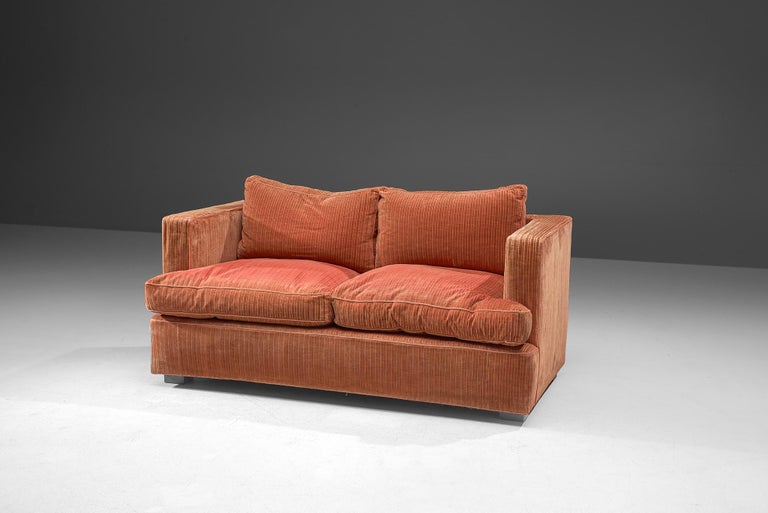 Peach 2024 velvet couch