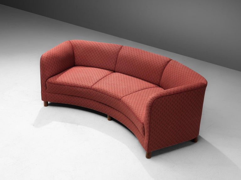 Red shop curved sofa