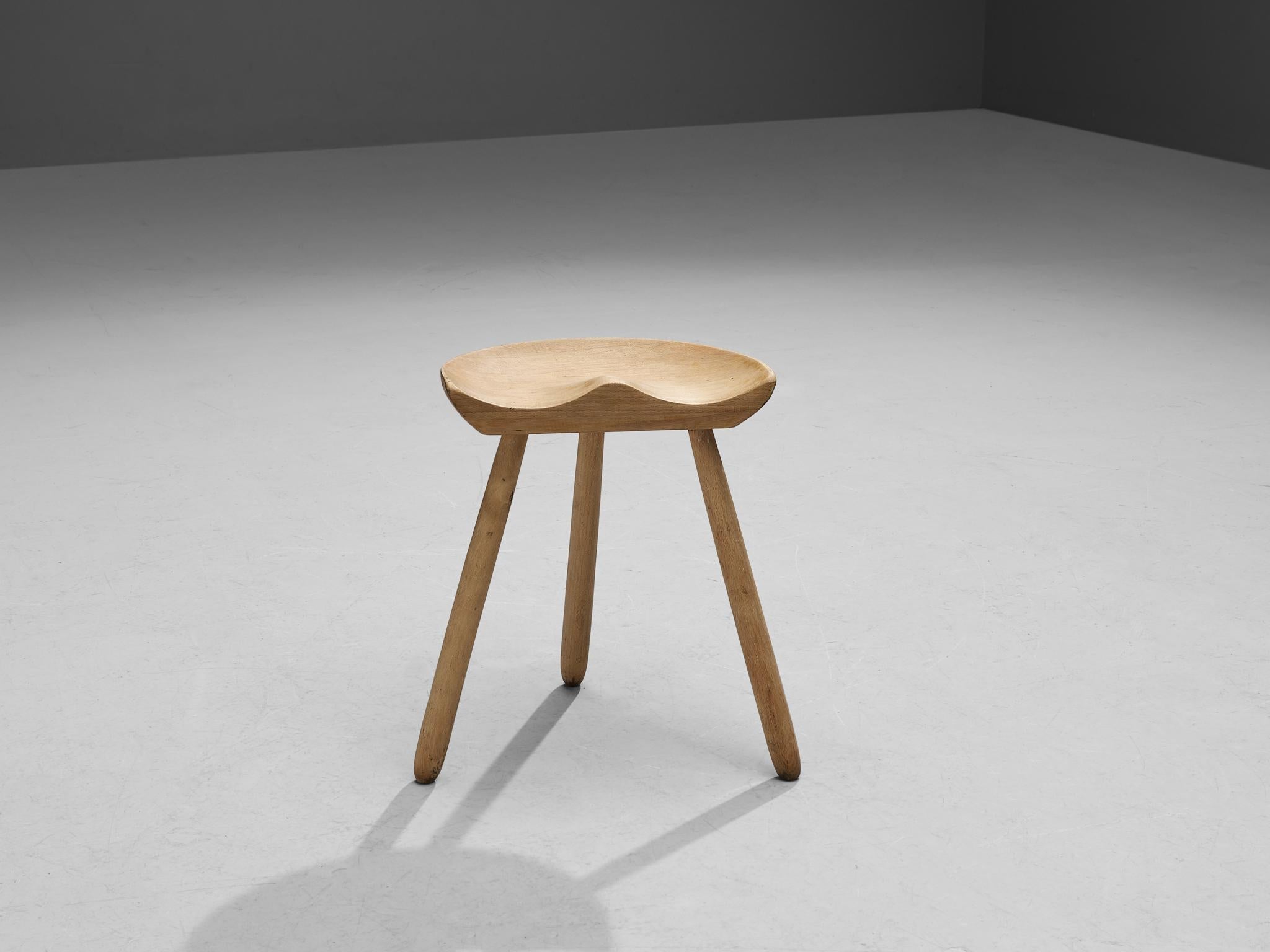 Tripod shop stool wooden