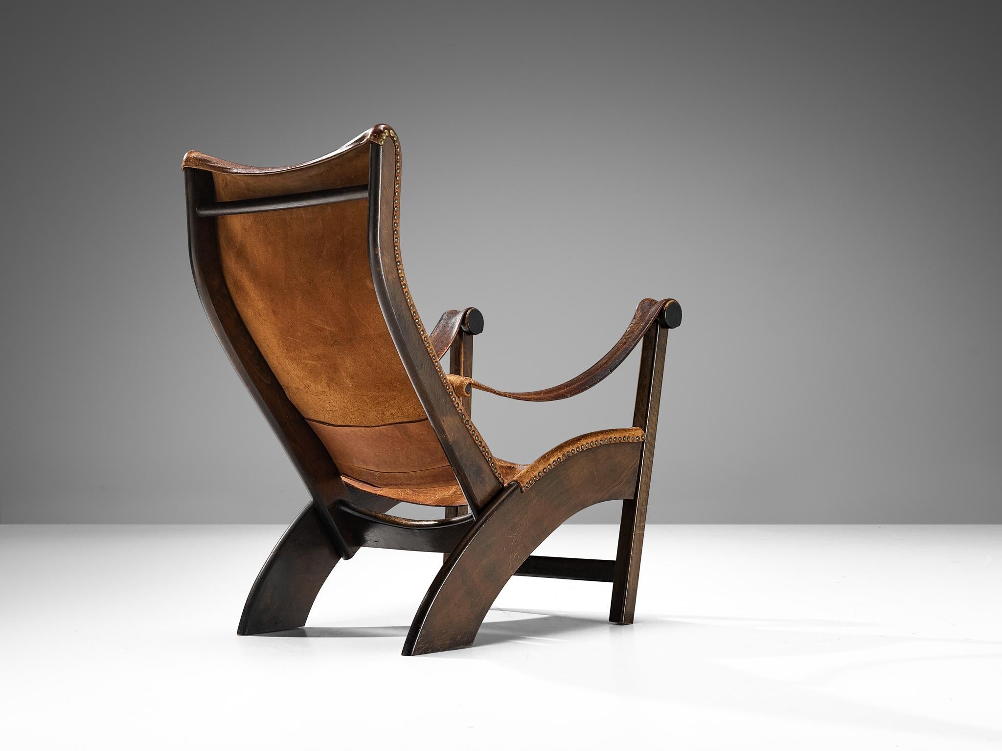 Mogens Voltelen Copenhagen Lounge Chair in Patinated Leather