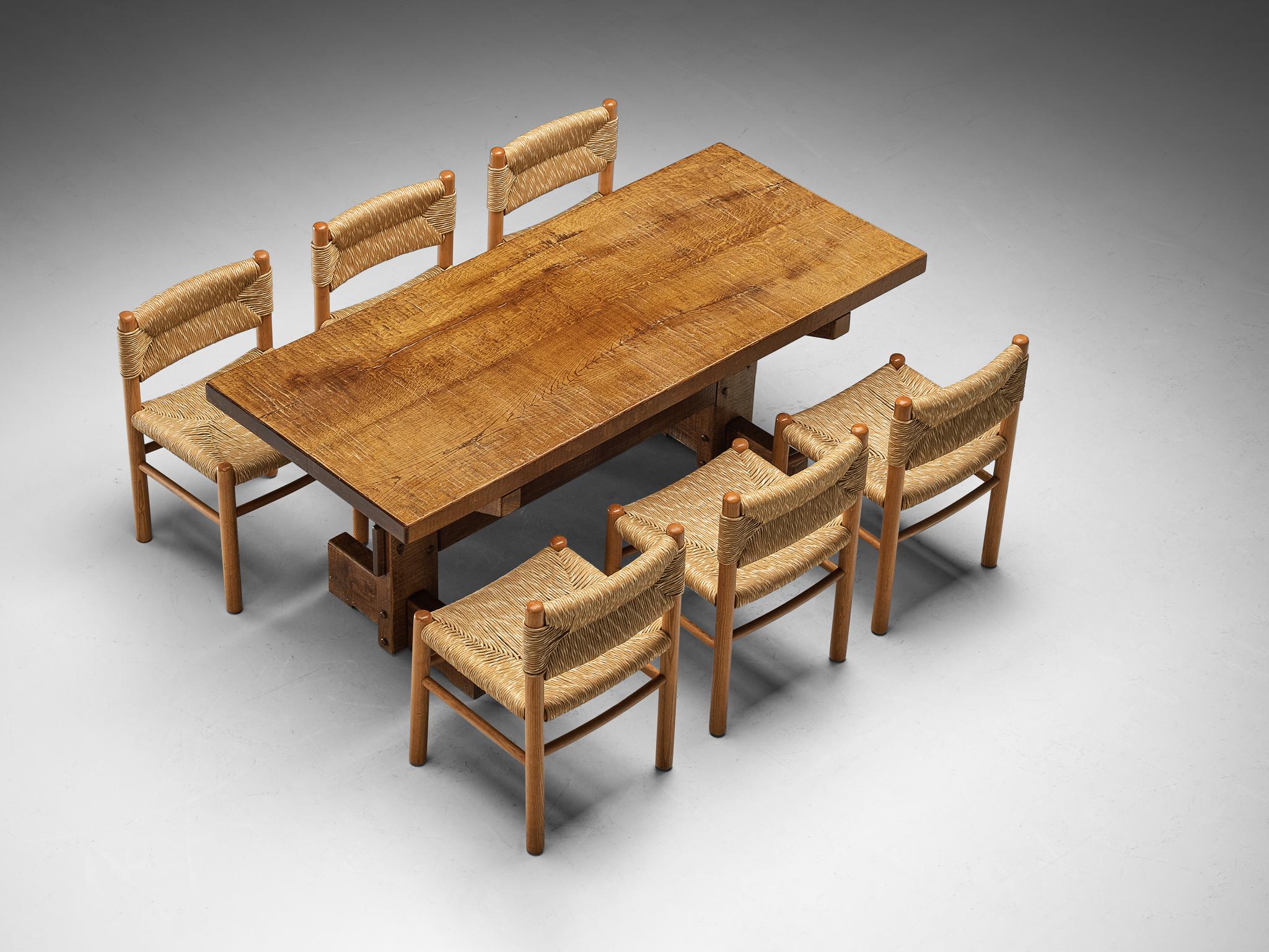 French oak dining discount table and chairs