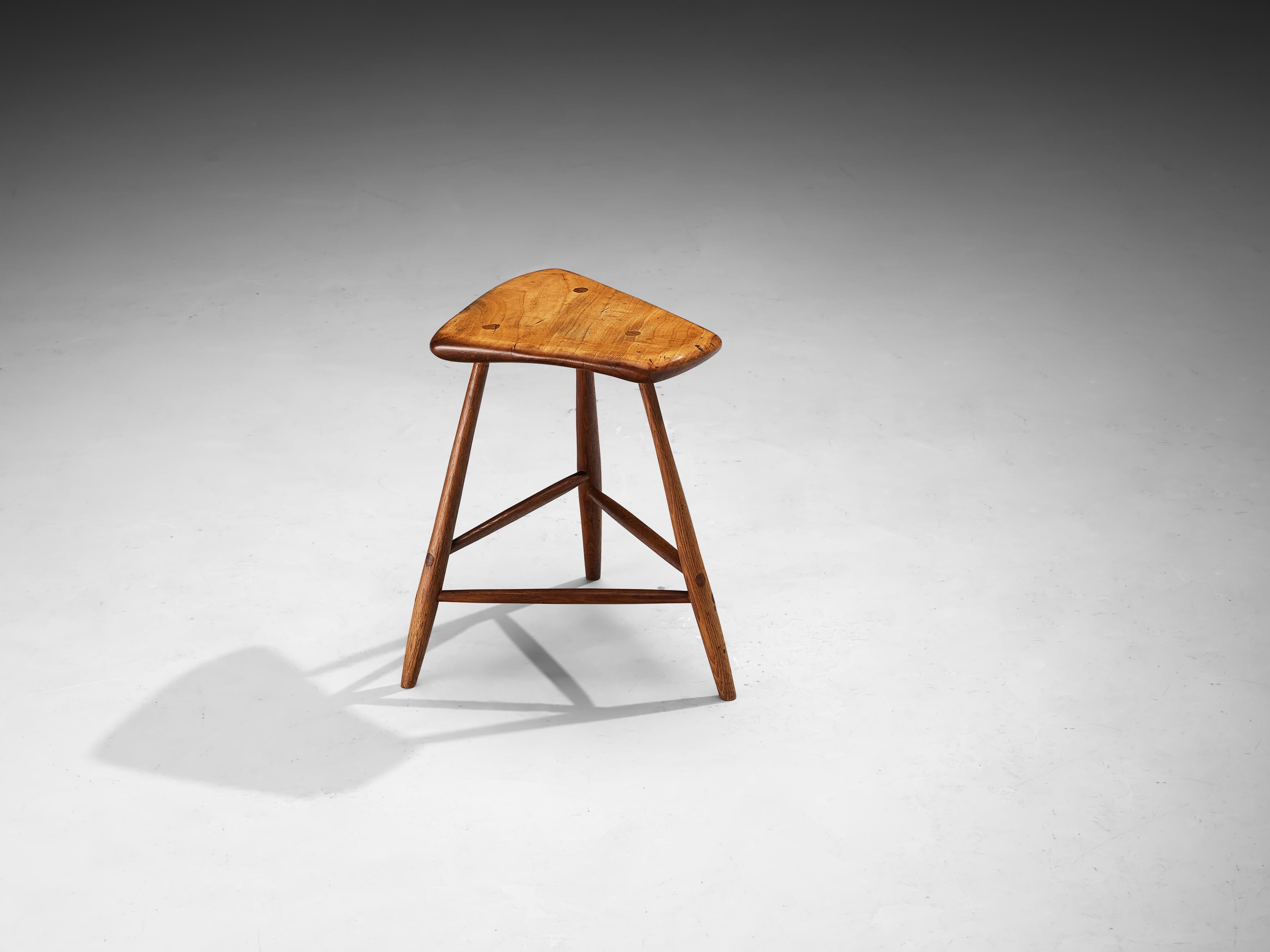 Wharton Esherick Three-Legged Stool in Cottonwood