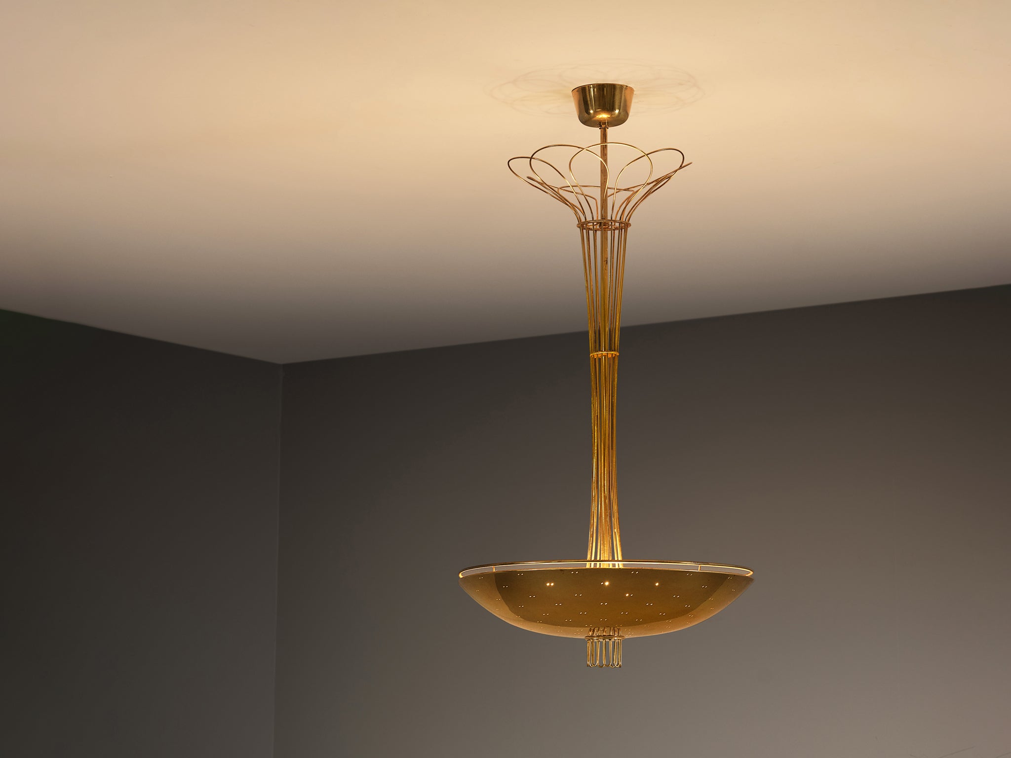 Paavo Tynell for Idman Chandelier in Brass