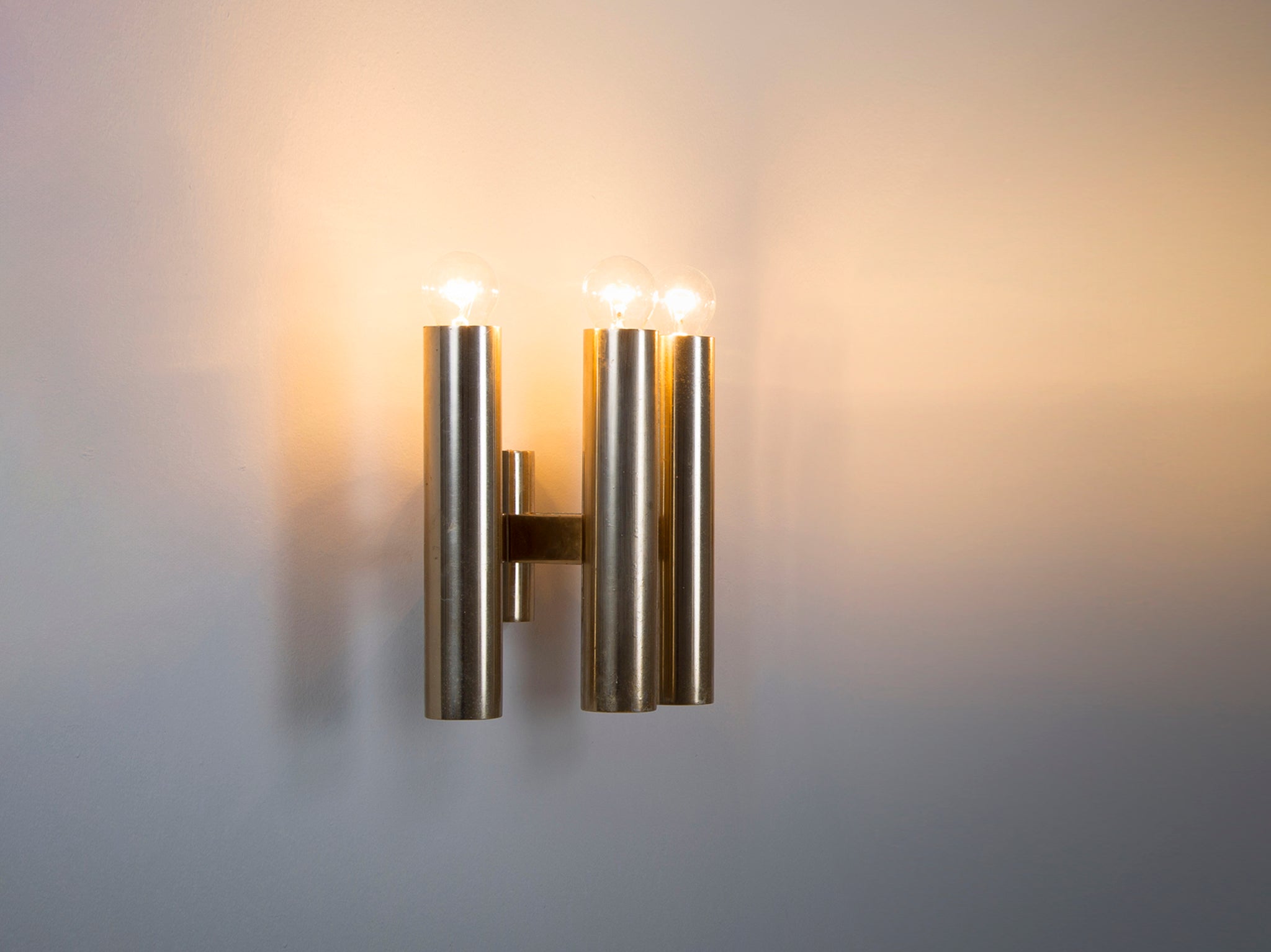 Modern Wall Light with Tubes in Chrome