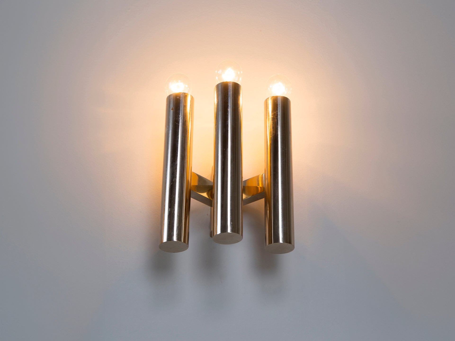 Modern Wall Light with Tubes in Chrome