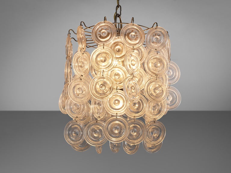 Mid-Century Italian Chandelier in Glass