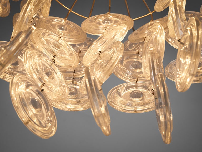 Mid-Century Italian Chandelier in Glass