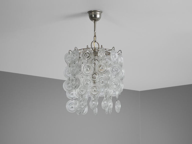 Mid-Century Italian Chandelier in Glass