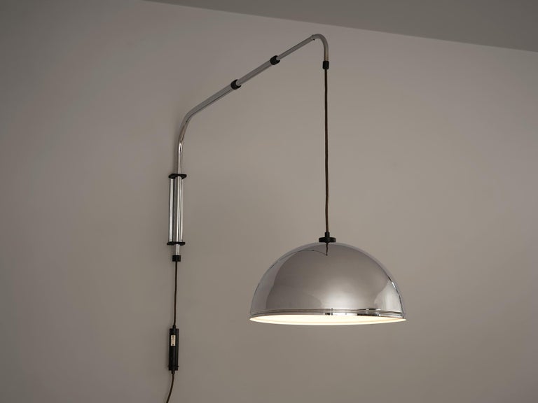 Wall-Mounted Adjustable Pendant Lamp in Metal