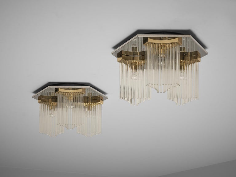 Gaetano Sciolari Ceiling Lights in Metal and Glass