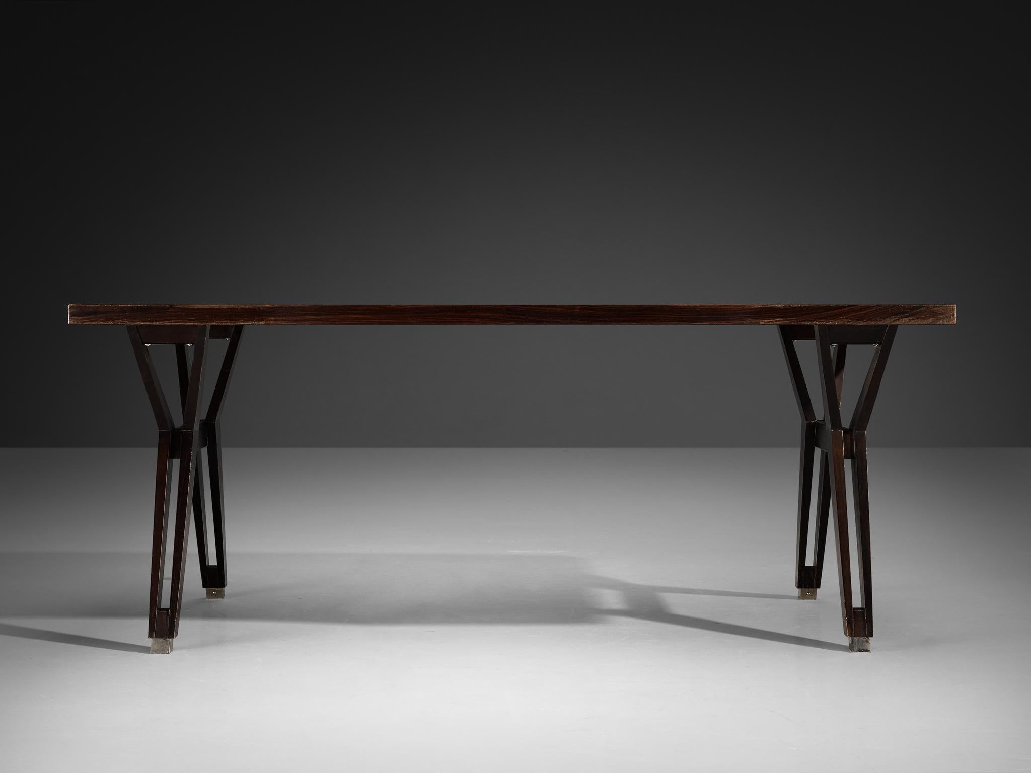 Ennio Fazioli for MIM 'Tolomeo' Writing Desk in Rosewood and Steel