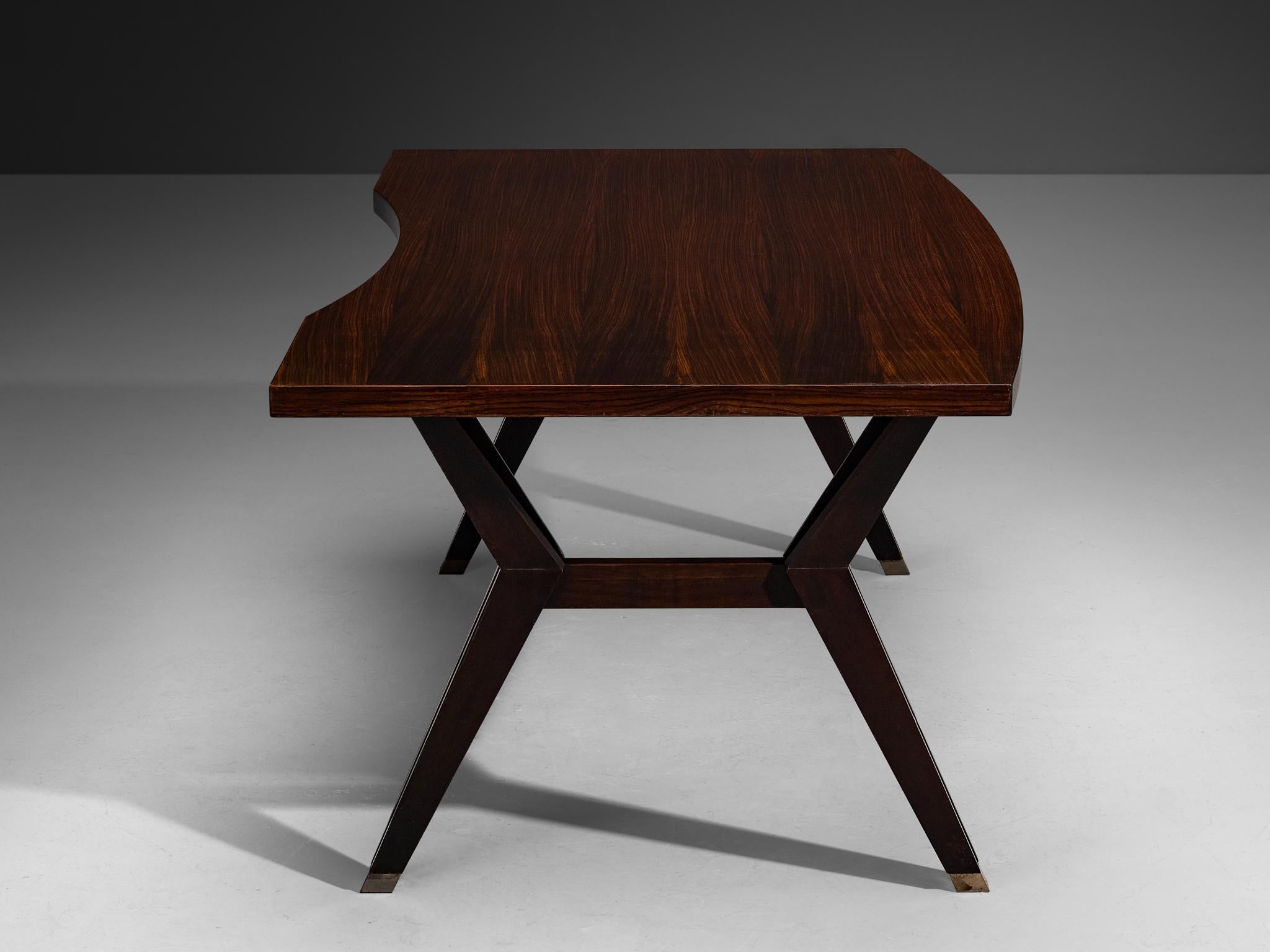 Ennio Fazioli for MIM 'Tolomeo' Writing Desk in Rosewood and Steel