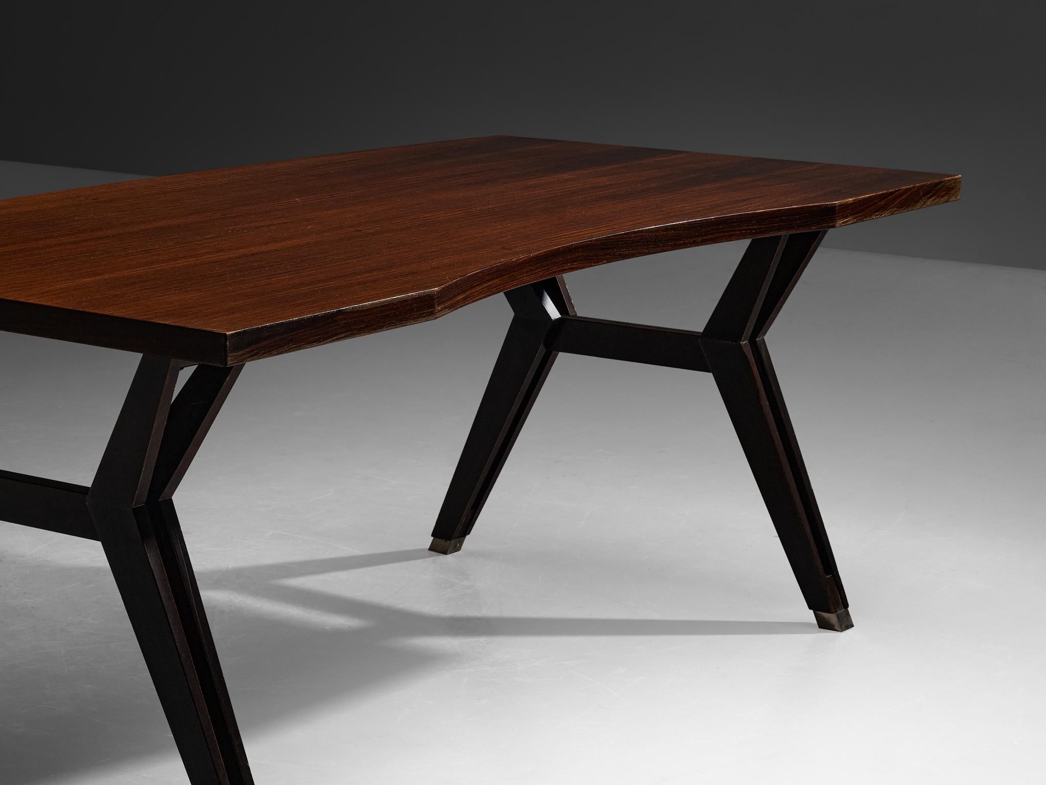 Ennio Fazioli for MIM 'Tolomeo' Writing Desk in Rosewood and Steel