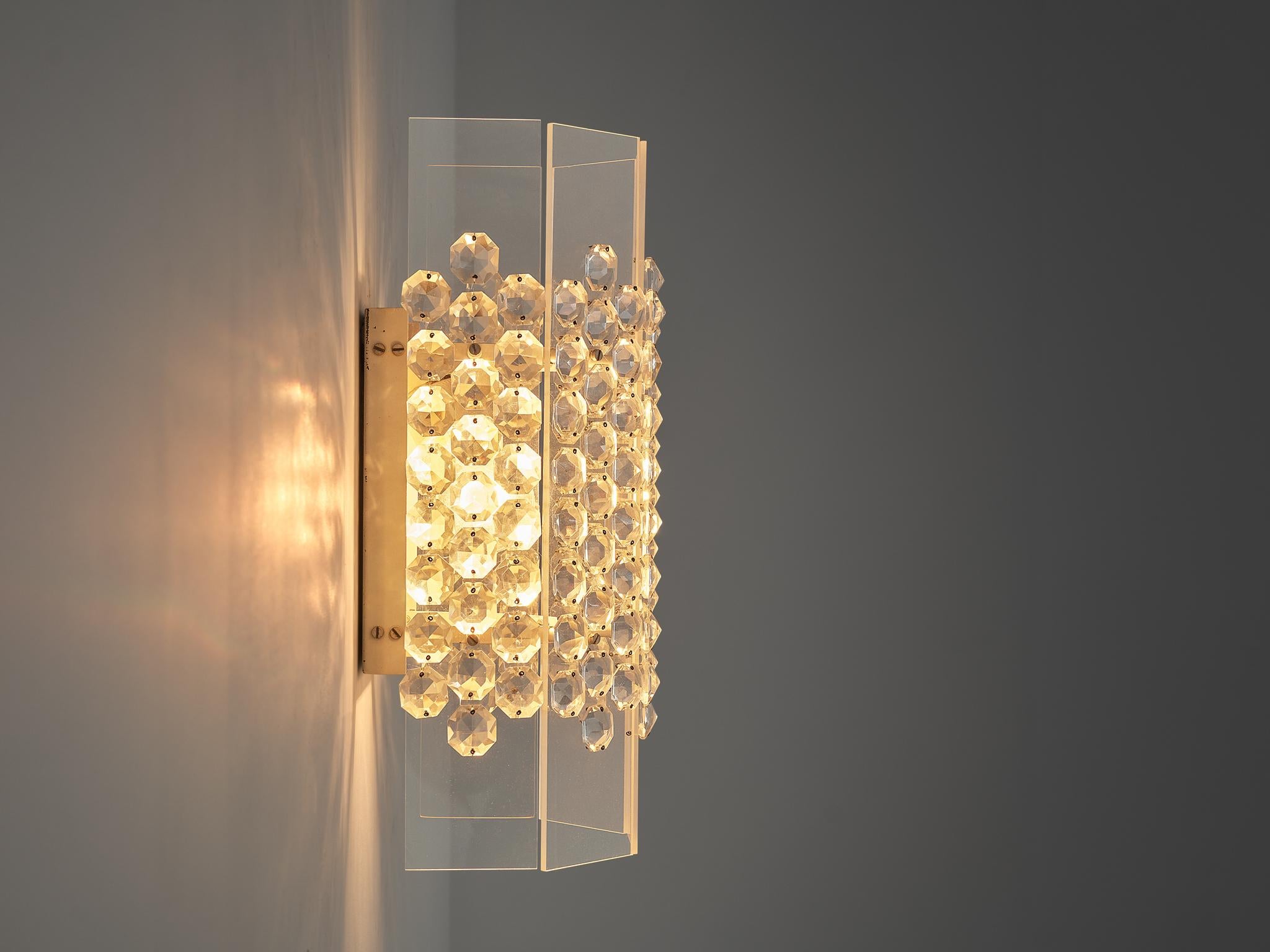 Wall Light in Lucite and Glass
