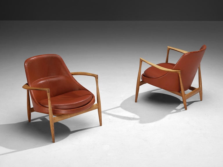 Ib Kofod-Larsen 'Elizabeth' Chairs in Original Leather