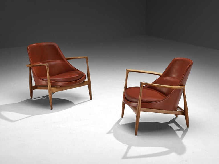 Ib Kofod-Larsen 'Elizabeth' Chairs in Original Leather