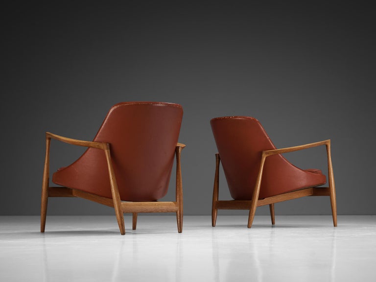 Ib Kofod-Larsen 'Elizabeth' Chairs in Original Leather