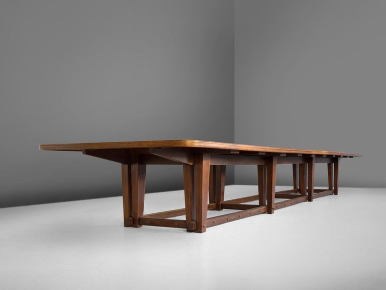 Elegant Conference Table in Walnut with Inlay 23ft