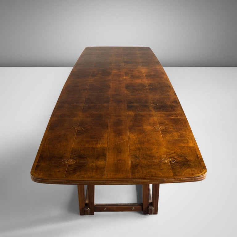 Elegant Conference Table in Walnut with Inlay 23ft