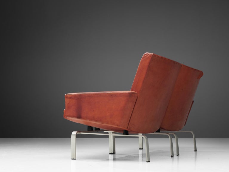 Jorgen Høj for Niels Vitsøe Sofa in Red Patinated Leather