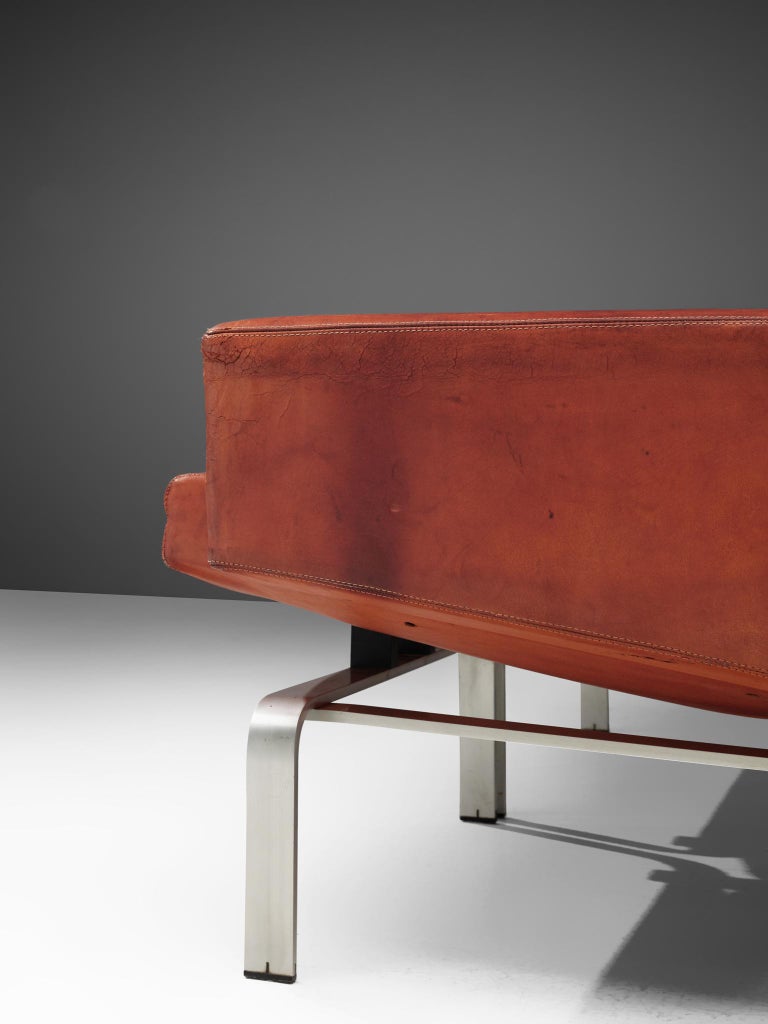 Jorgen Høj for Niels Vitsøe Sofa in Red Patinated Leather