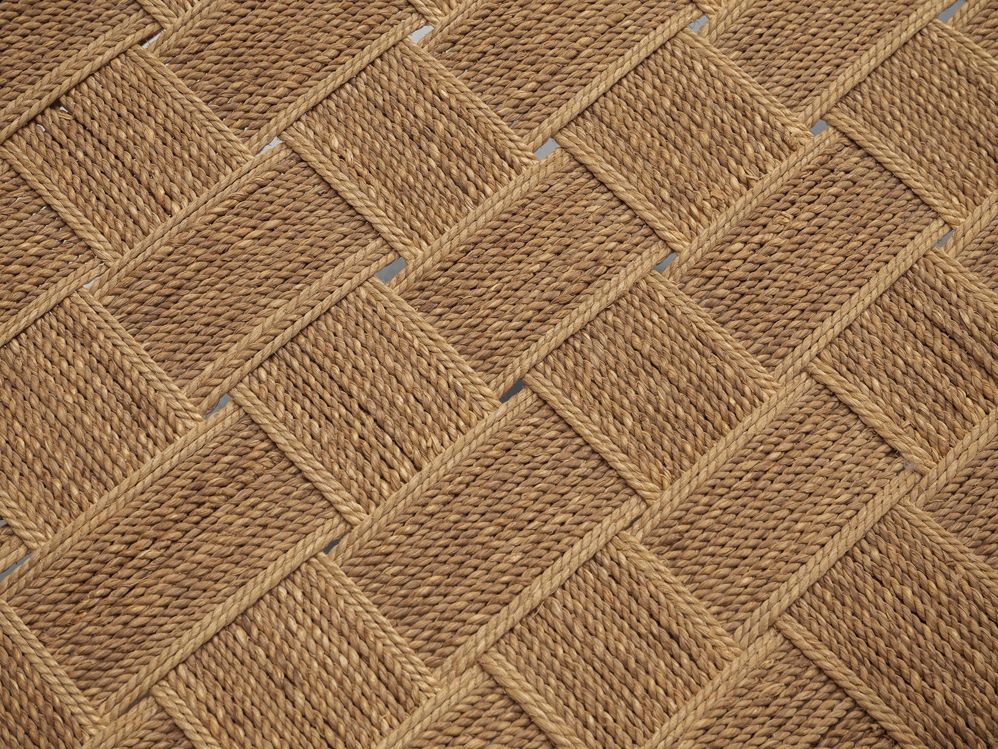 Bench in Braided Straw and Blond Wood