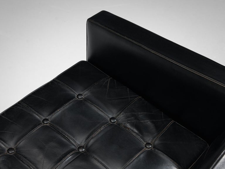 Karl Erik Ekselius Lounge Chair in Original Black Leather