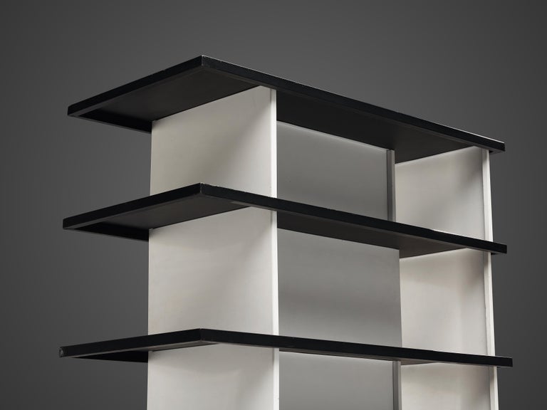 Wim Rietveld Free-Standing Bookcase in Black and White Metal