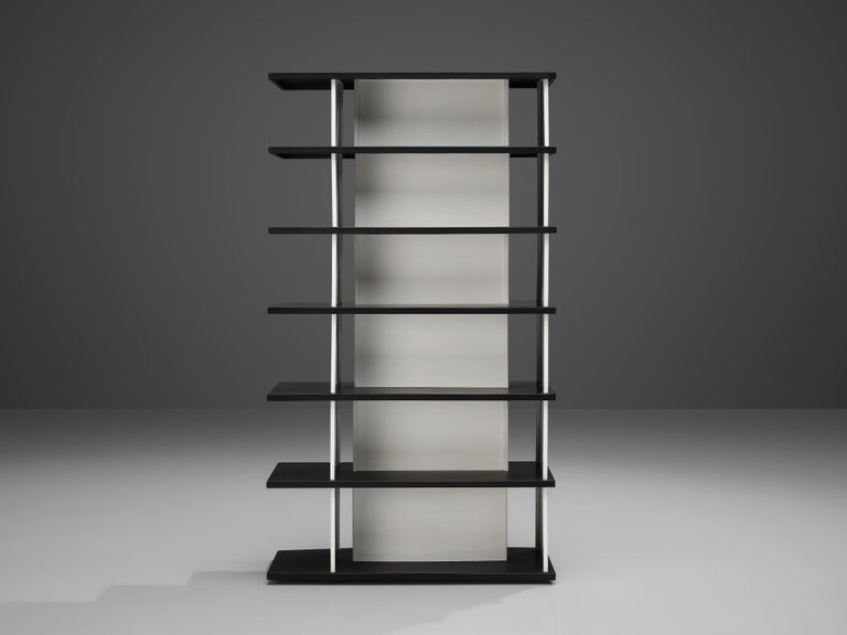 Wim Rietveld Free-Standing Bookcase in Black and White Metal