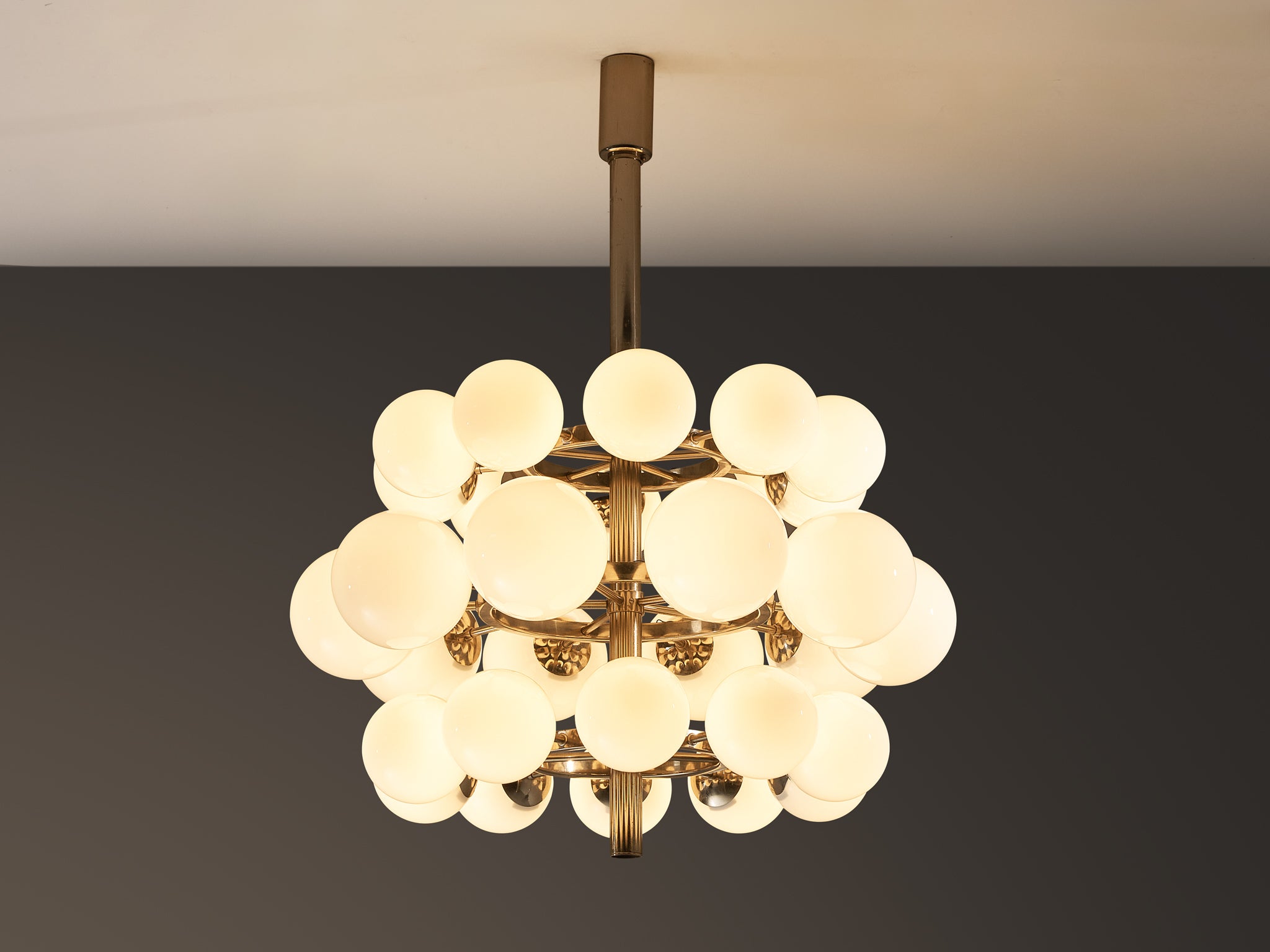 Large Sputnik Chandelier with Thirty White Glass Globes 125cm/49.21in.