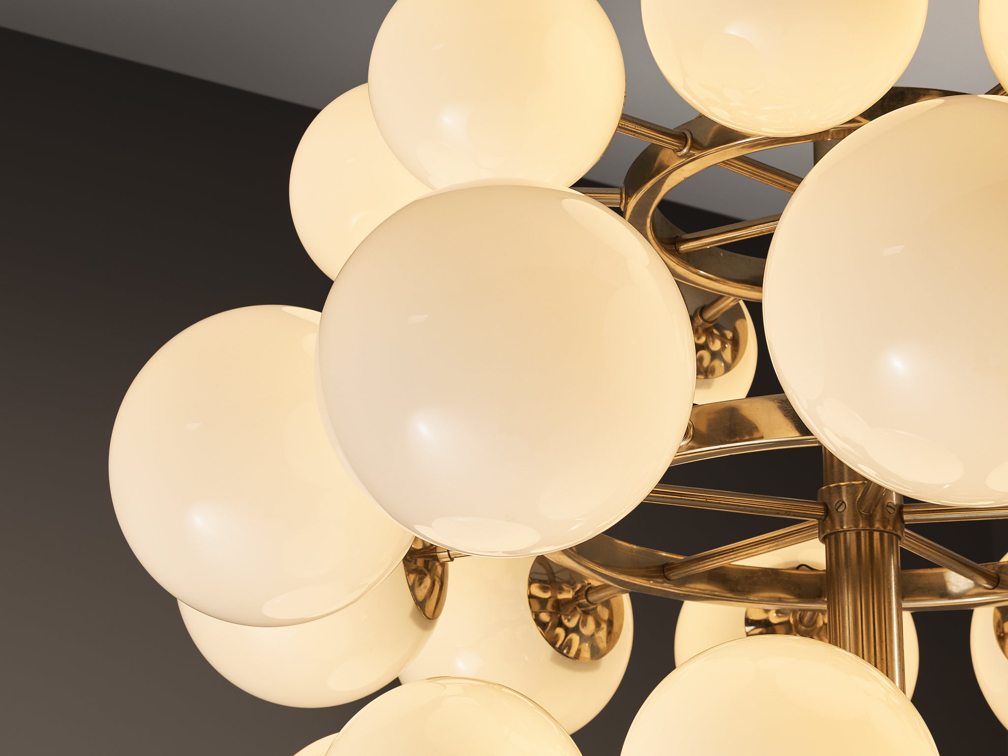 Large Sputnik Chandelier with Thirty White Glass Globes 125cm/49.21in.