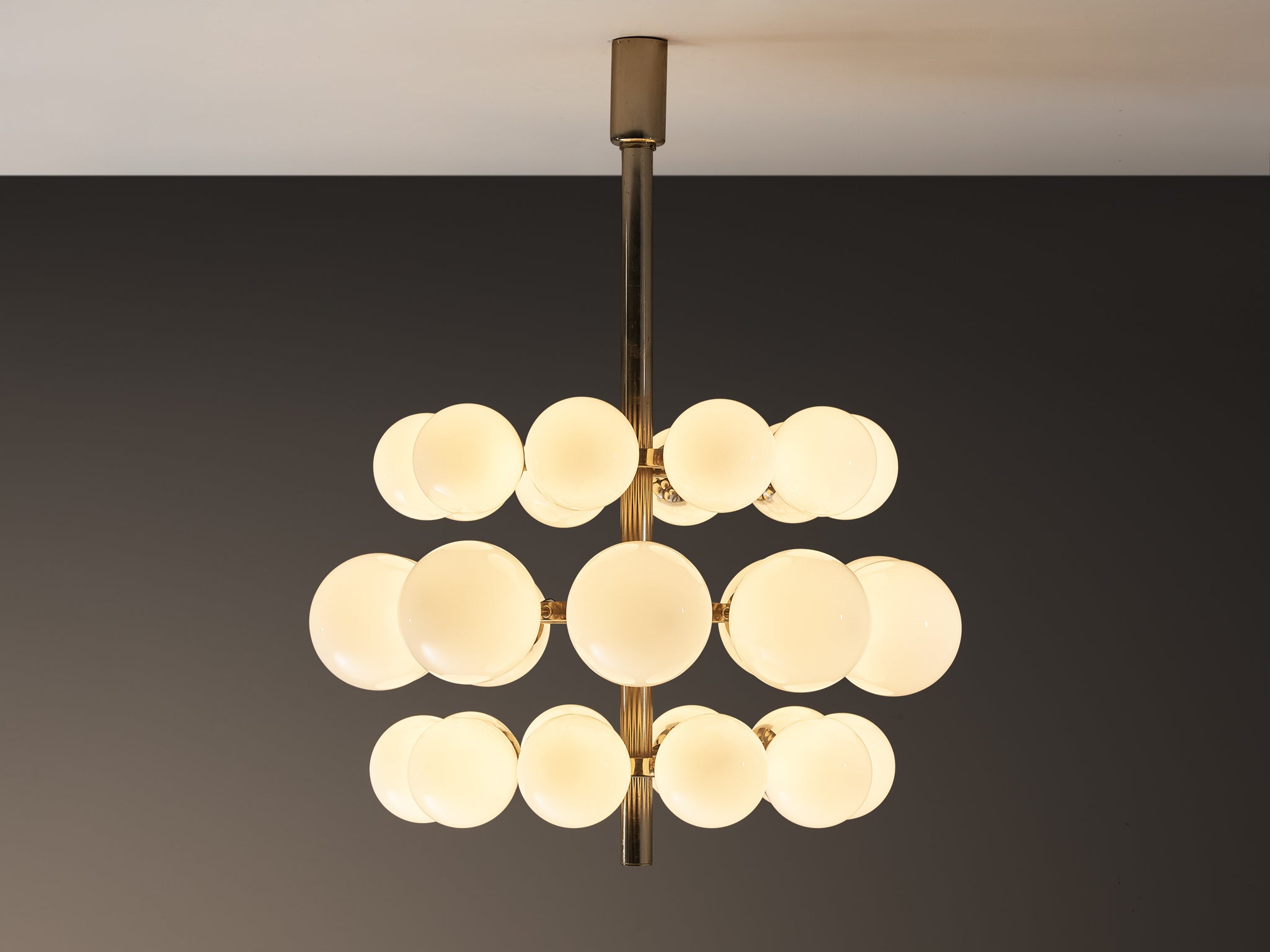 Large Sputnik Chandelier with Thirty White Glass Globes 125cm/49.21in.