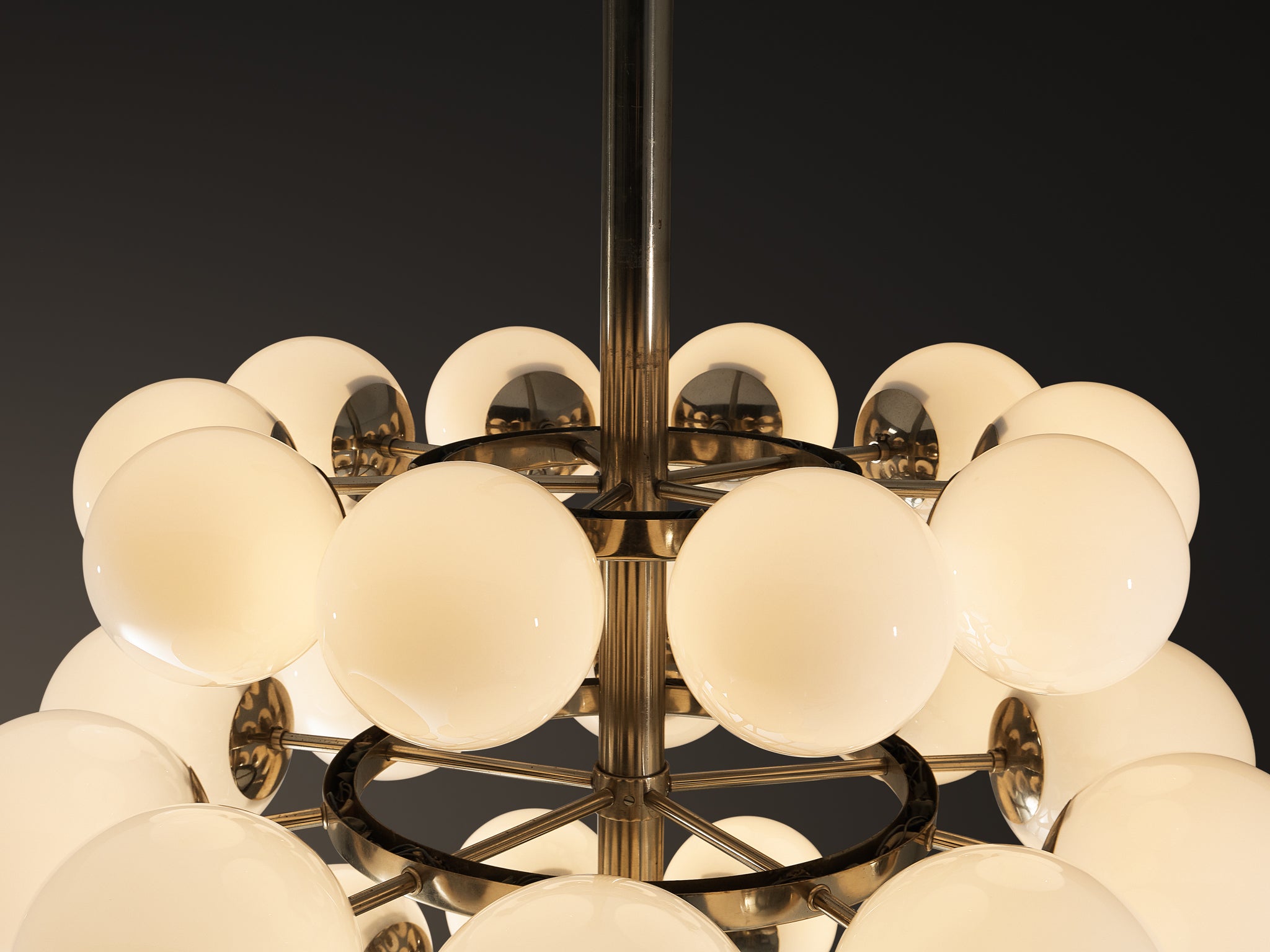 Large Sputnik Chandelier with Thirty White Glass Globes 125cm/49.21in.