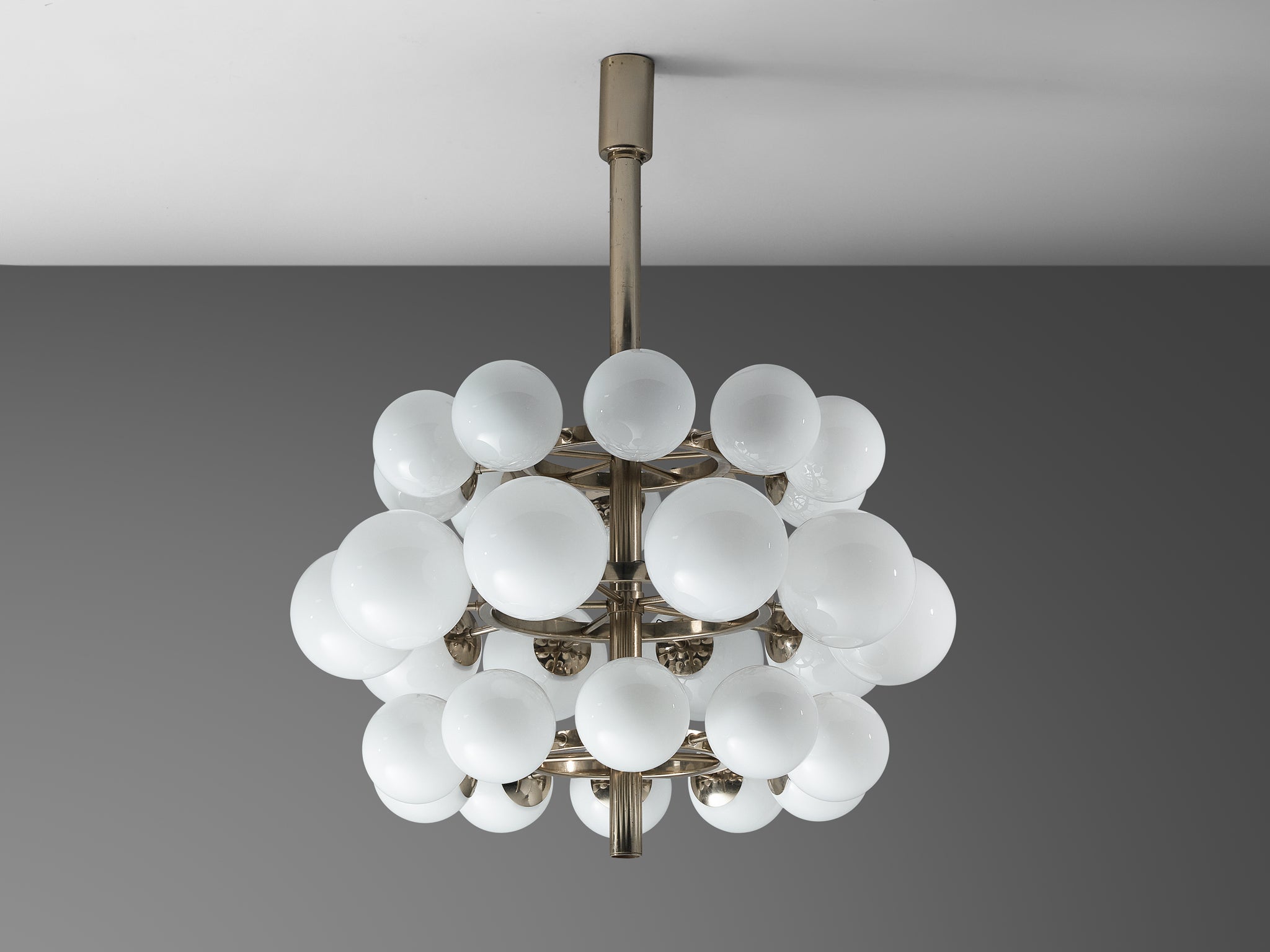 Large Sputnik Chandelier with Thirty White Glass Globes 125cm/49.21in.