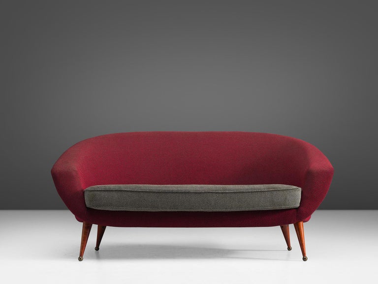 Folke Jansson 'Tellus' Sofa in Red Grey Upholstery