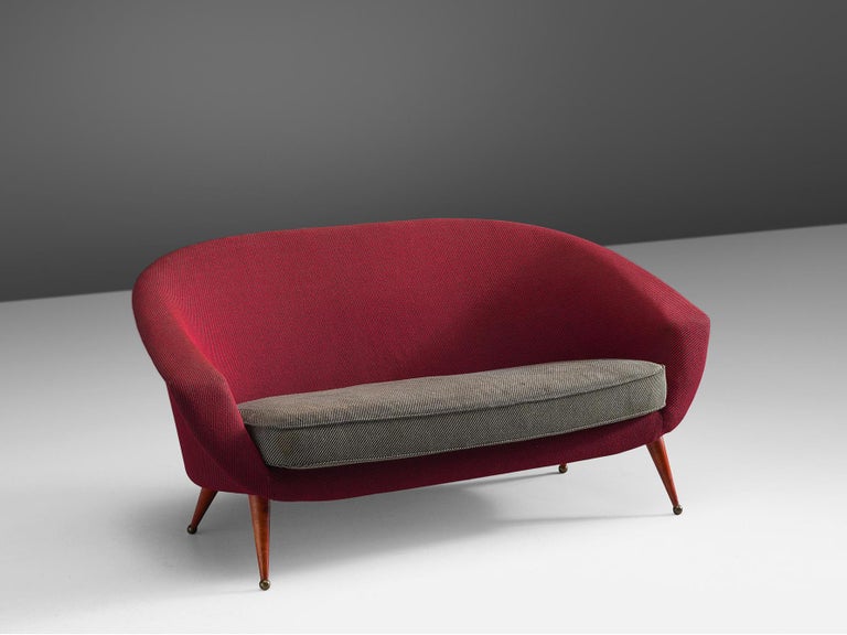 Folke Jansson 'Tellus' Sofa in Red Grey Upholstery