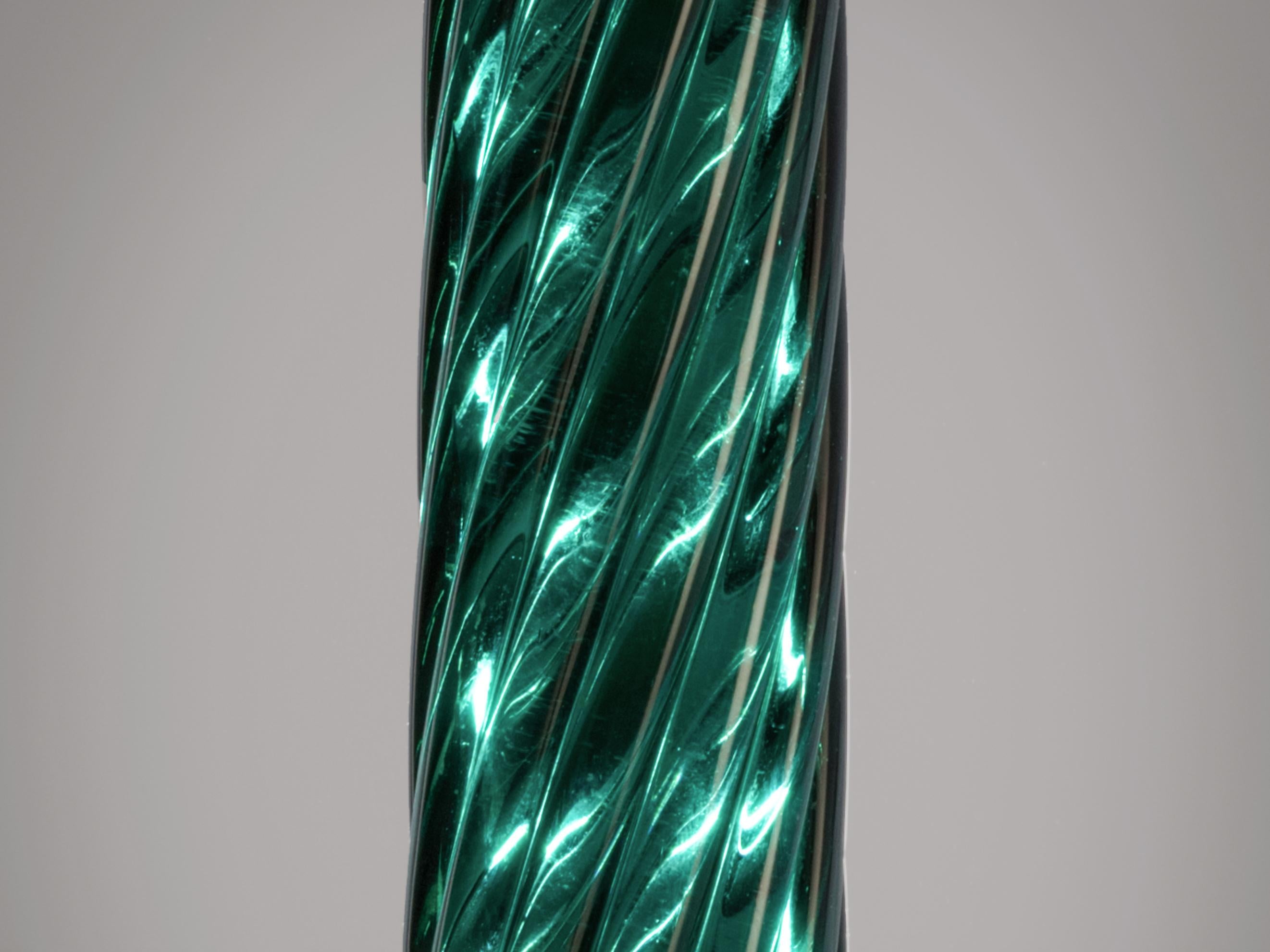 Italian Floor Lamp in Green Glass