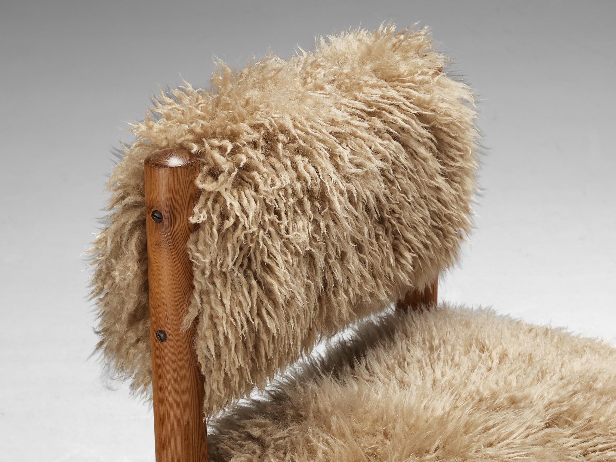 Dining Chairs in Pine and Sheepskin