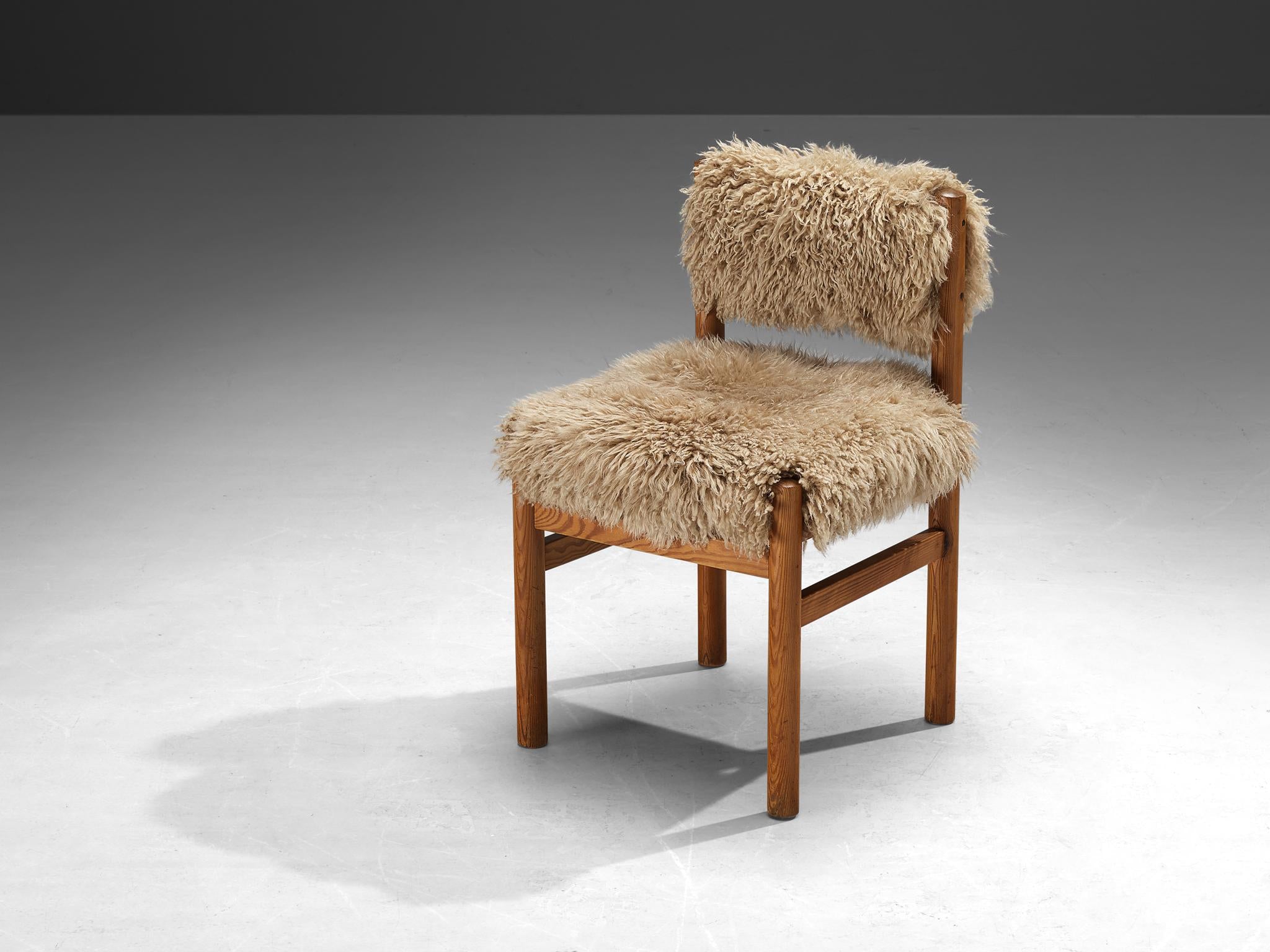 Dining Chairs in Pine and Sheepskin