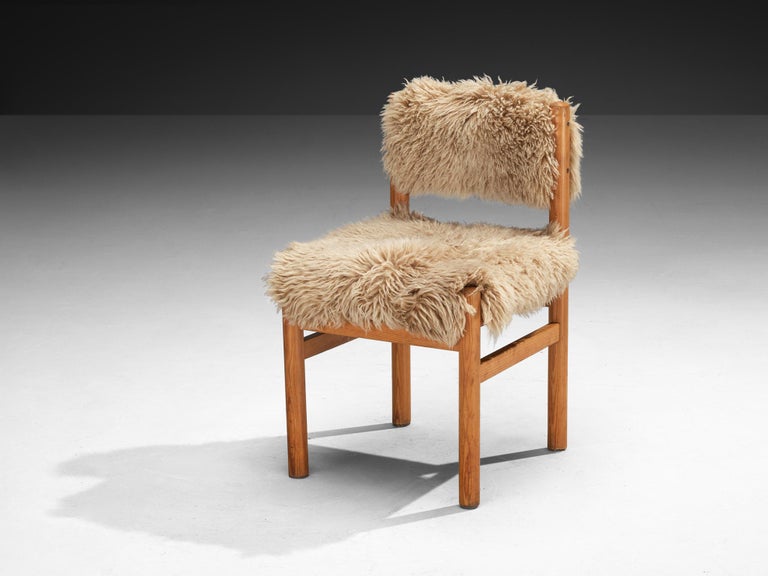 Dining Chairs in Pine and Sheepskin