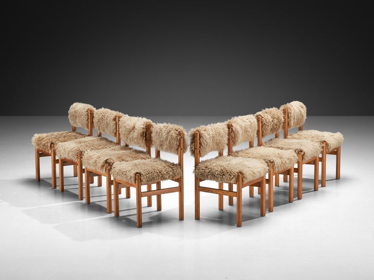 Dining Chairs in Pine and Sheepskin