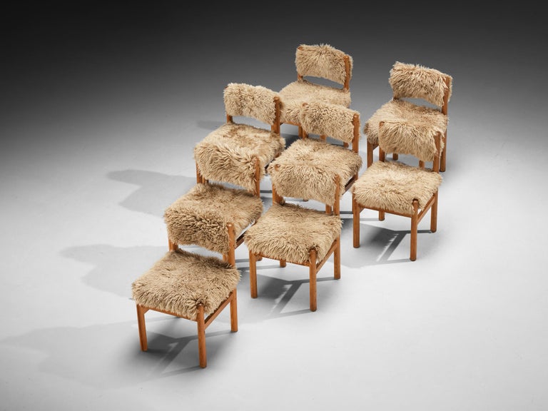 Dining Chairs in Pine and Sheepskin