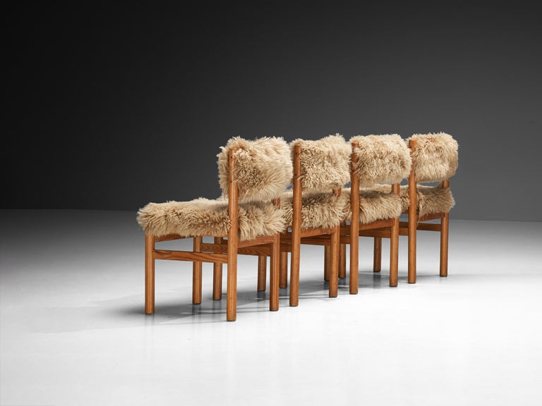 Dining Chairs in Pine and Sheepskin