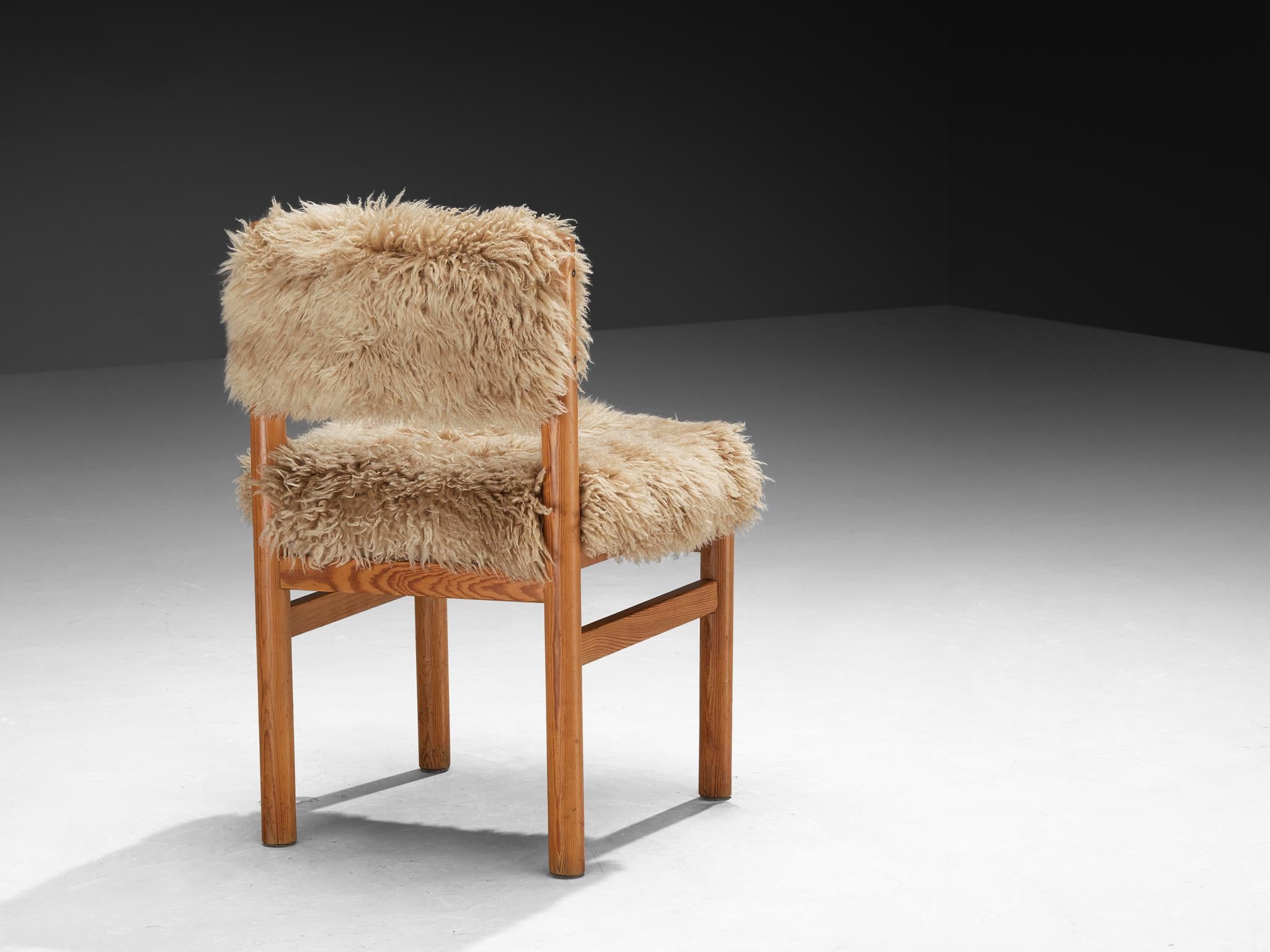 Dining Chairs in Pine and Sheepskin