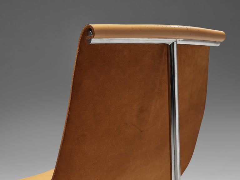 Katavolos, Kelley and Littell for Laverne Pair of T-Chairs in Camel Leather