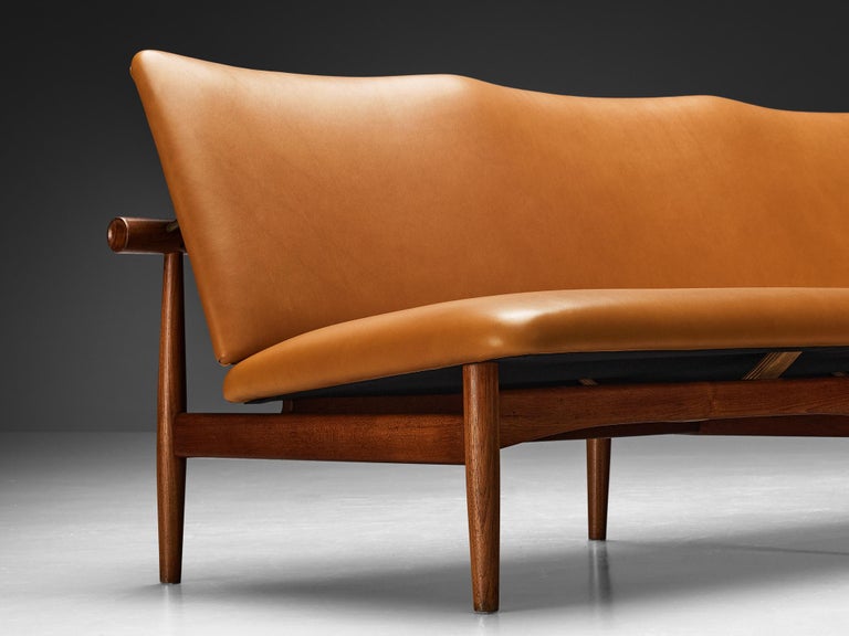 Finn Juhl for France & Søn ‘Japan’ Sofa in Teak and Cognac Leather