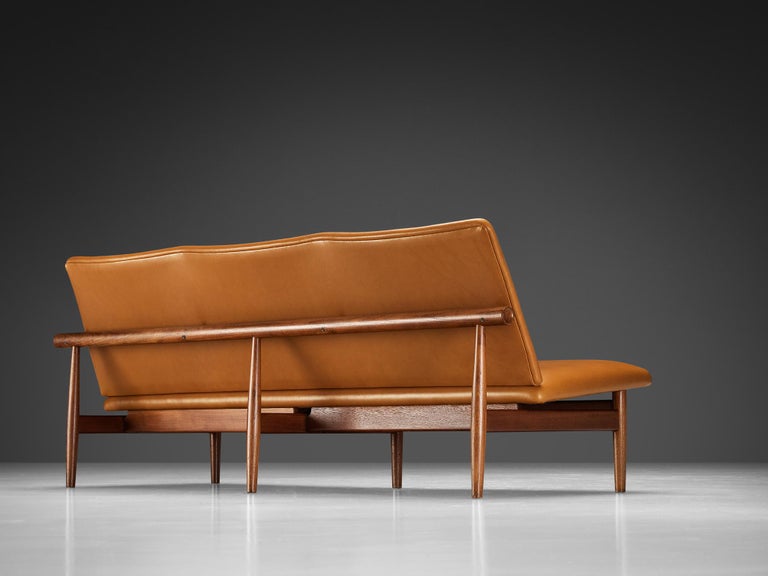 Finn Juhl for France & Søn ‘Japan’ Sofa in Teak and Cognac Leather