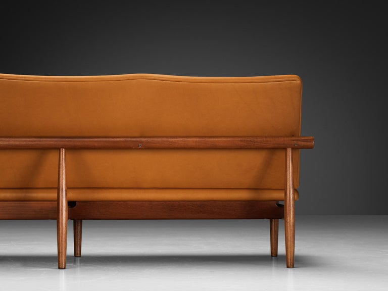 Finn Juhl for France & Søn ‘Japan’ Sofa in Teak and Cognac Leather