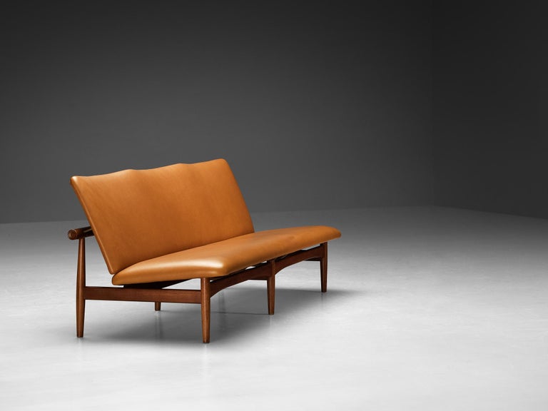 Finn Juhl for France & Søn ‘Japan’ Sofa in Teak and Cognac Leather