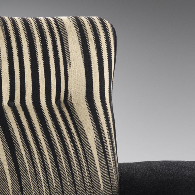 Theo Ruth for Artifort Pair of Lounge Chairs in Original Striped Upholstery